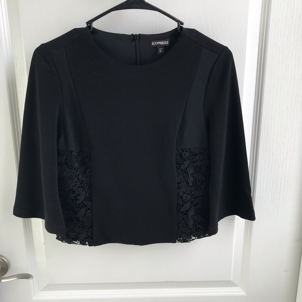 Express cropped 3/4 bell sleeve blouse